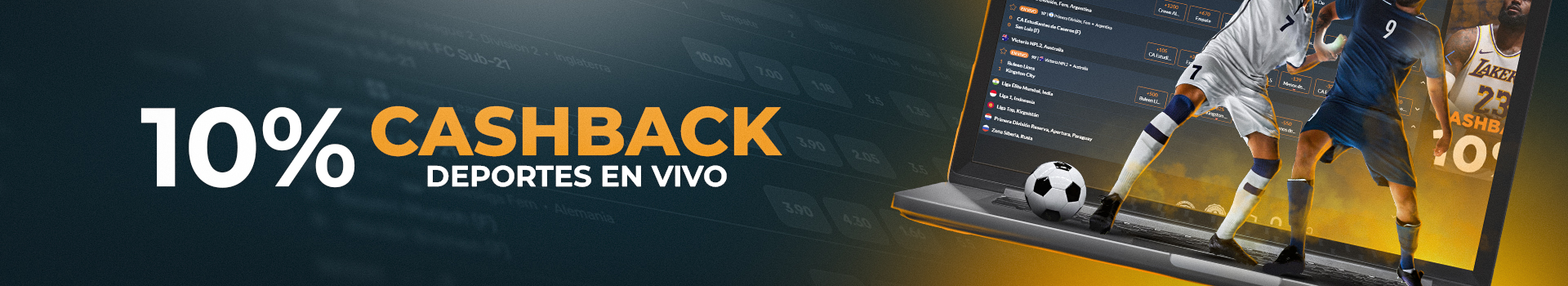 10% CashBack en Deportes en Vivo